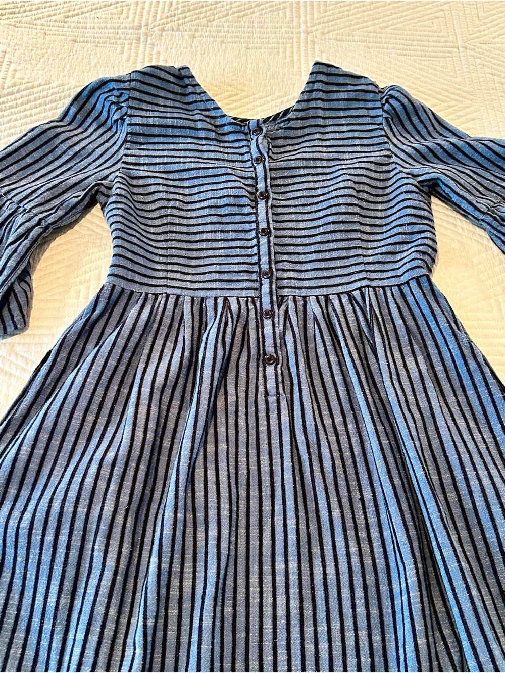 Ace & Jig Blue and Black Stripped dress bell sleeves